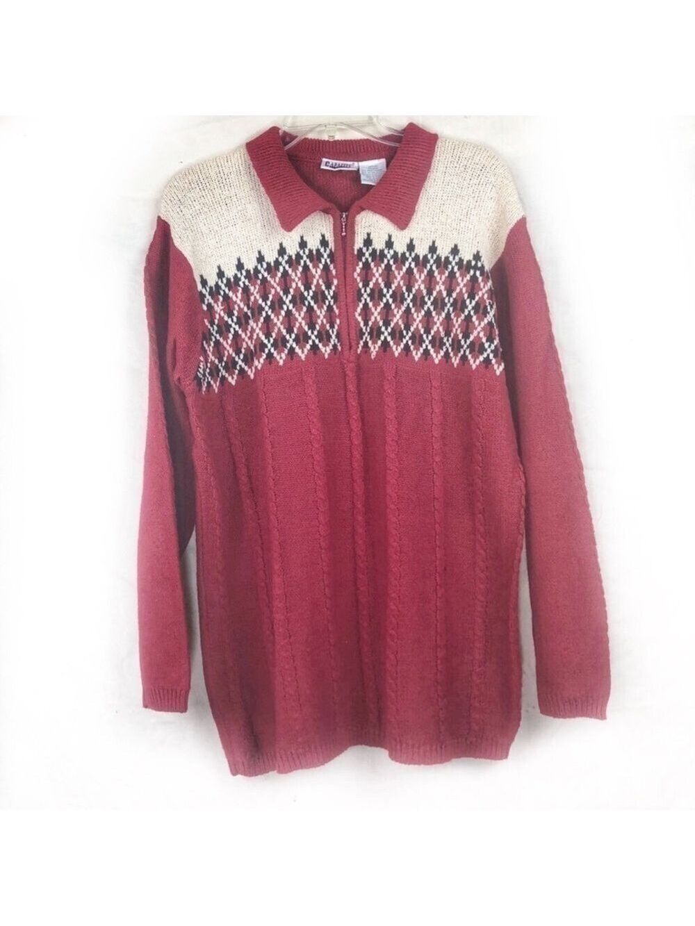 EUC-VINTAGE 80s Retro Christmas Sweater withCollar